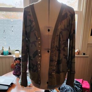 Camouflage Snap Up Cardigan